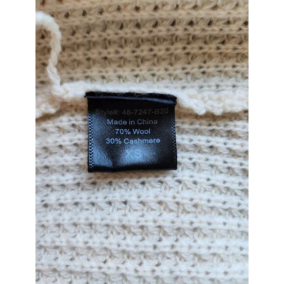 Jenni Kayne Wool/Cashmere Hooded Waffle Knit Long Cardigan Sz XS Oatmeal #1K501 - Picture 11 of 15